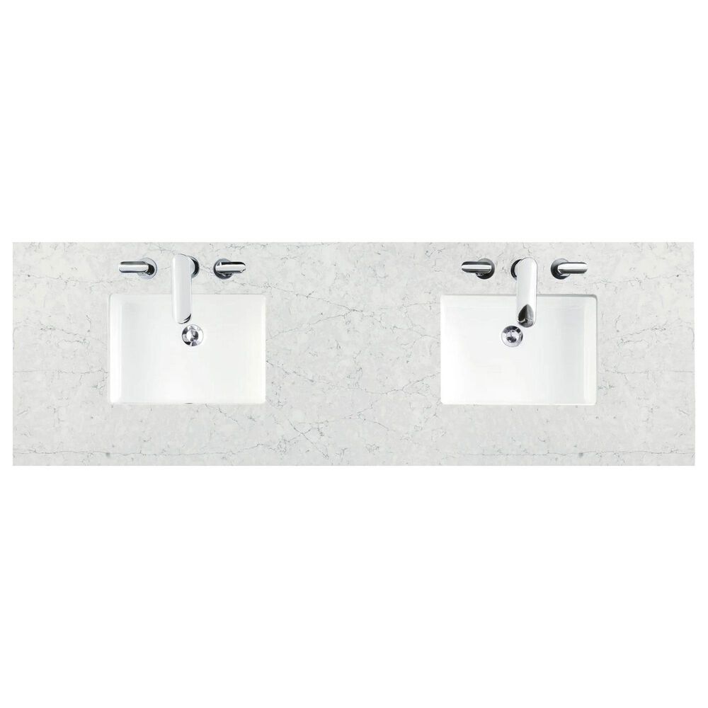 James Martin Vanities Brittany 72&quot; Double Bathroom Vanity in Urban Gray with 3 cm Eternal Jasmine Pearl Quartz Top and Rectangle Sinks, , large