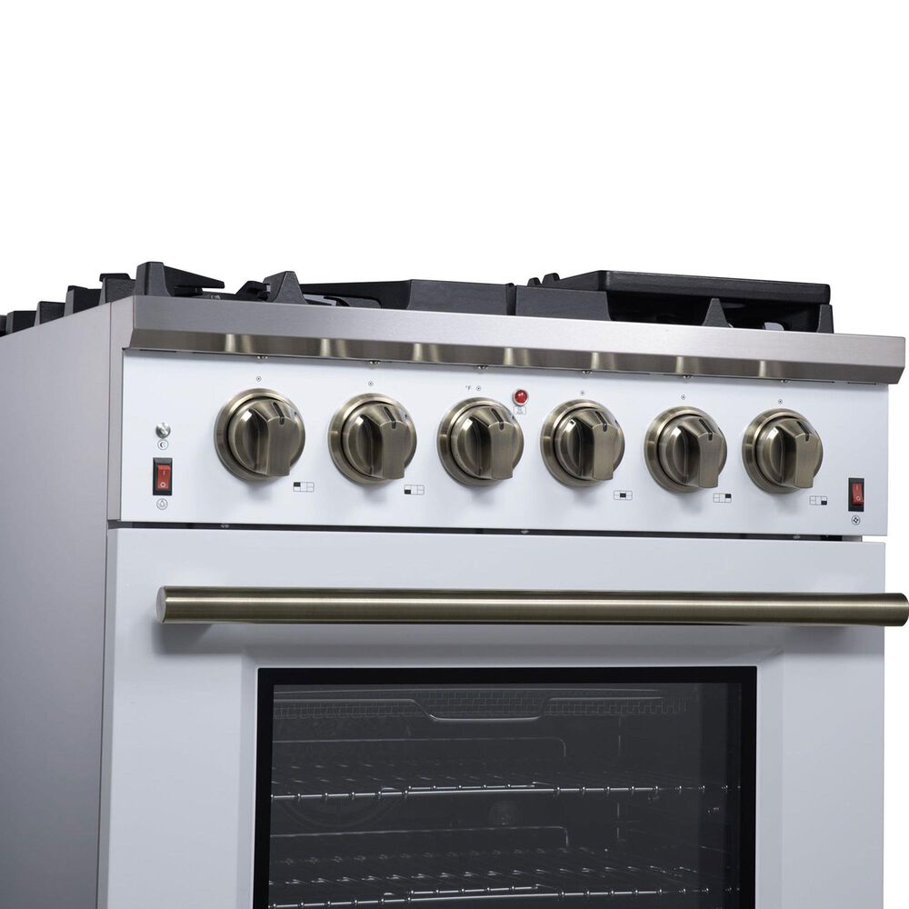 Forno Massimo 30" Freestanding Gas Range in White, , large