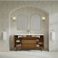 James Martin Laurent 60" Double Bathroom Vanity in Honey Oak with 3 cm White Zeus Silestone Top and Rectangular Sinks, , large