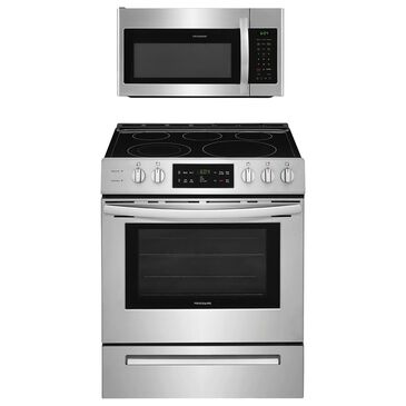 Frigidaire 2-Piece Kitchen Package with 30"" Front Control Freestanding Electric Range in Stainless Steel, , large