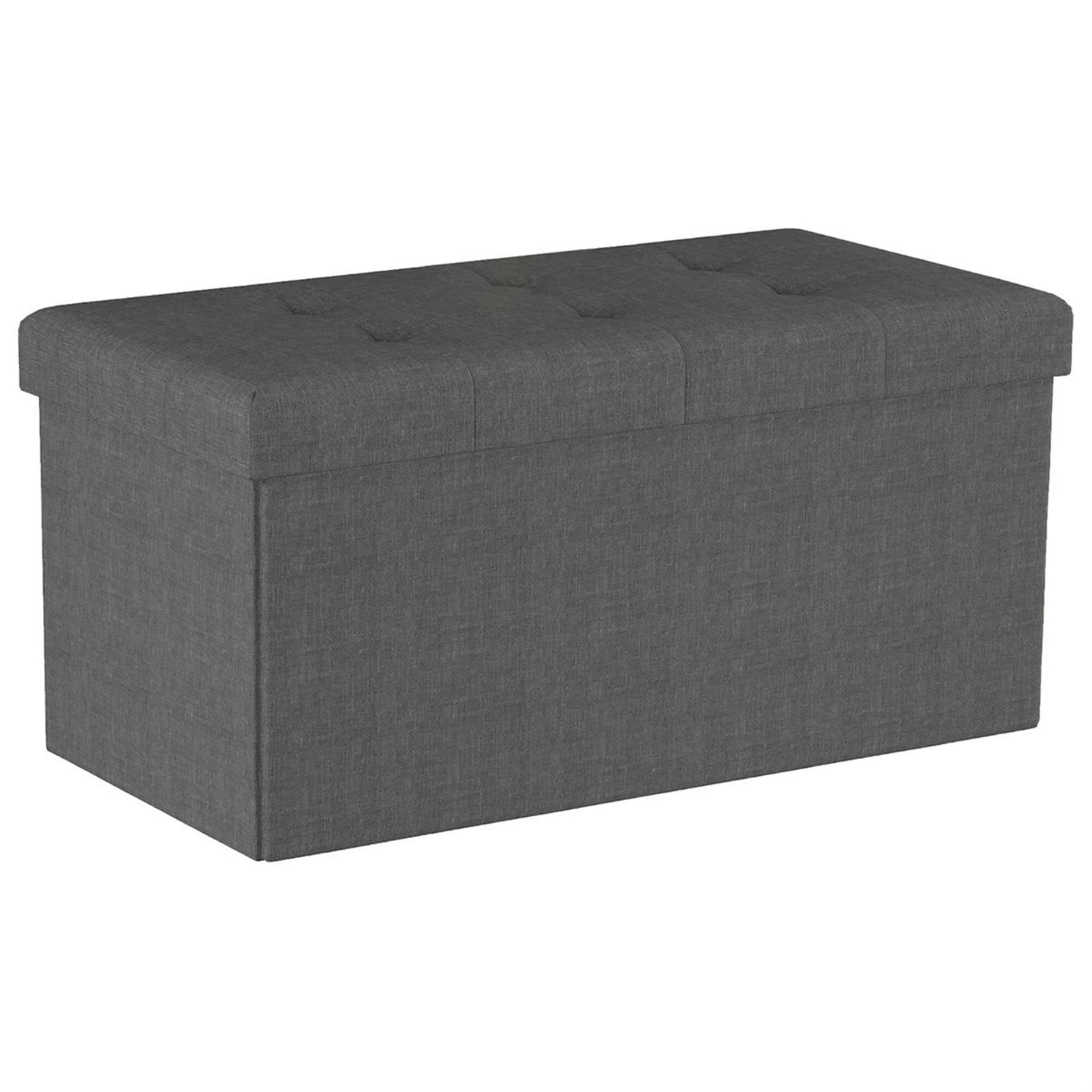 Timberlake Lavish Home Large Folding Storage Ottoman in Gray