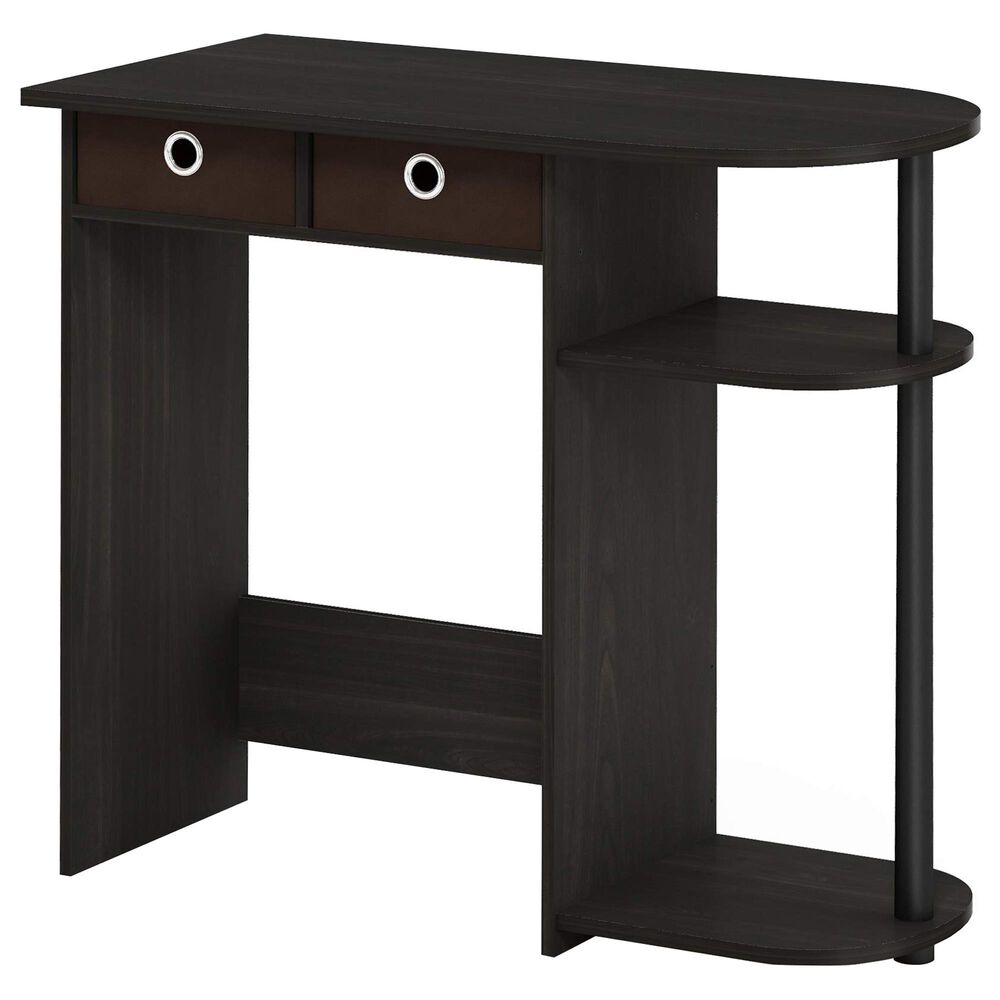HOMLUX 32" Computer Desk with Two Drawers in Espresso and Black, , large