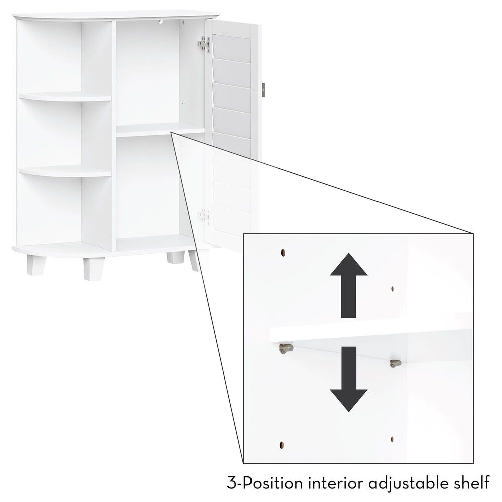 RiverRidge Home Brookfield 1-Door Floor Cabinet with Side Shelves in White, , large