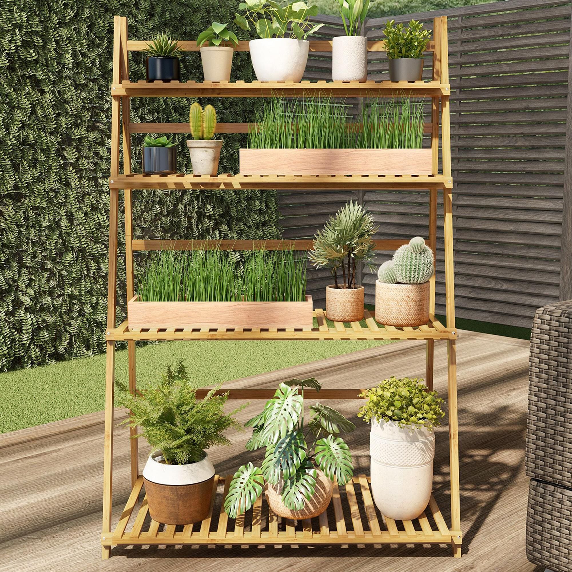 Tiered outlet plant stand