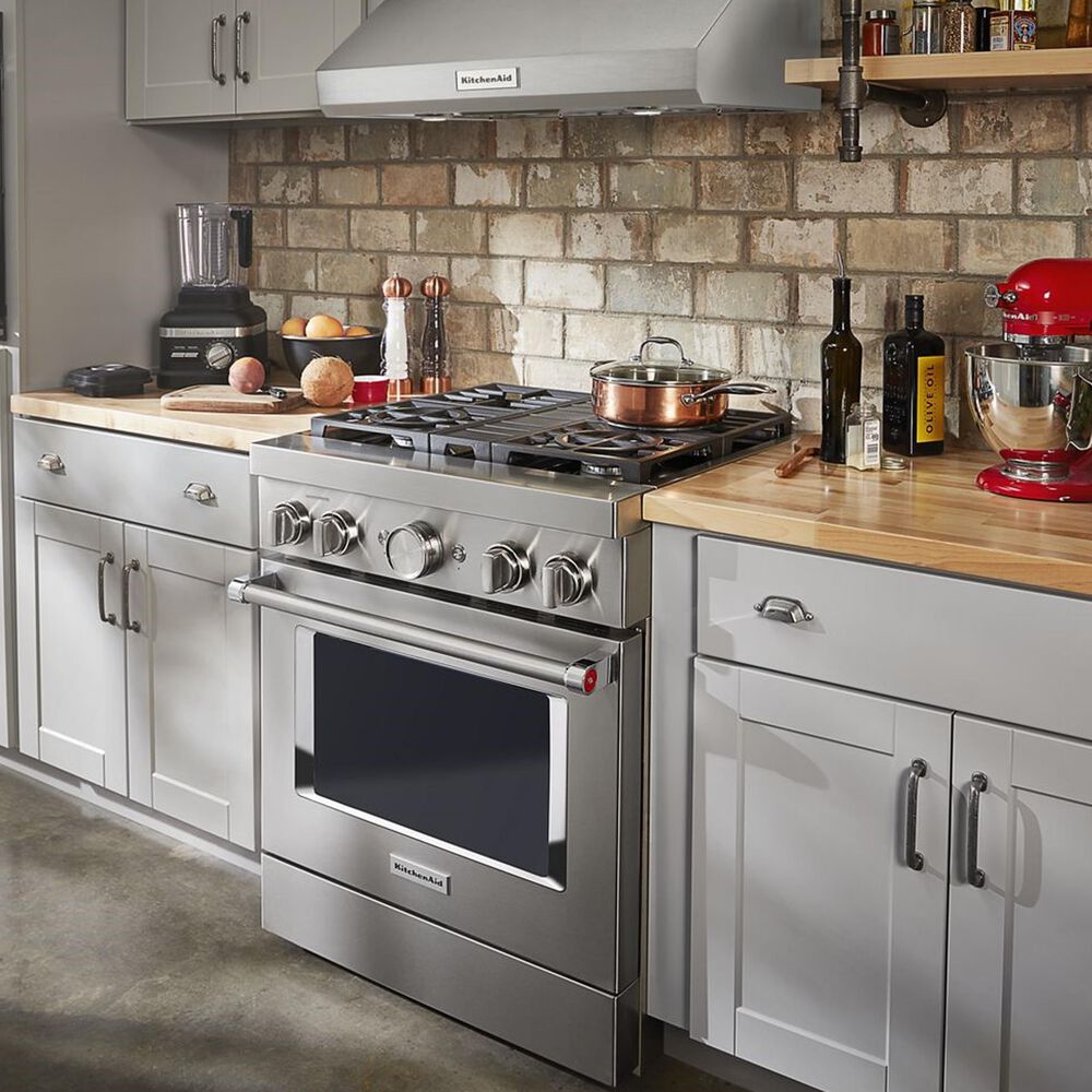 KitchenAid 30&quot; Professional Smart Dual Fuel Range in Stainless Steel, , large