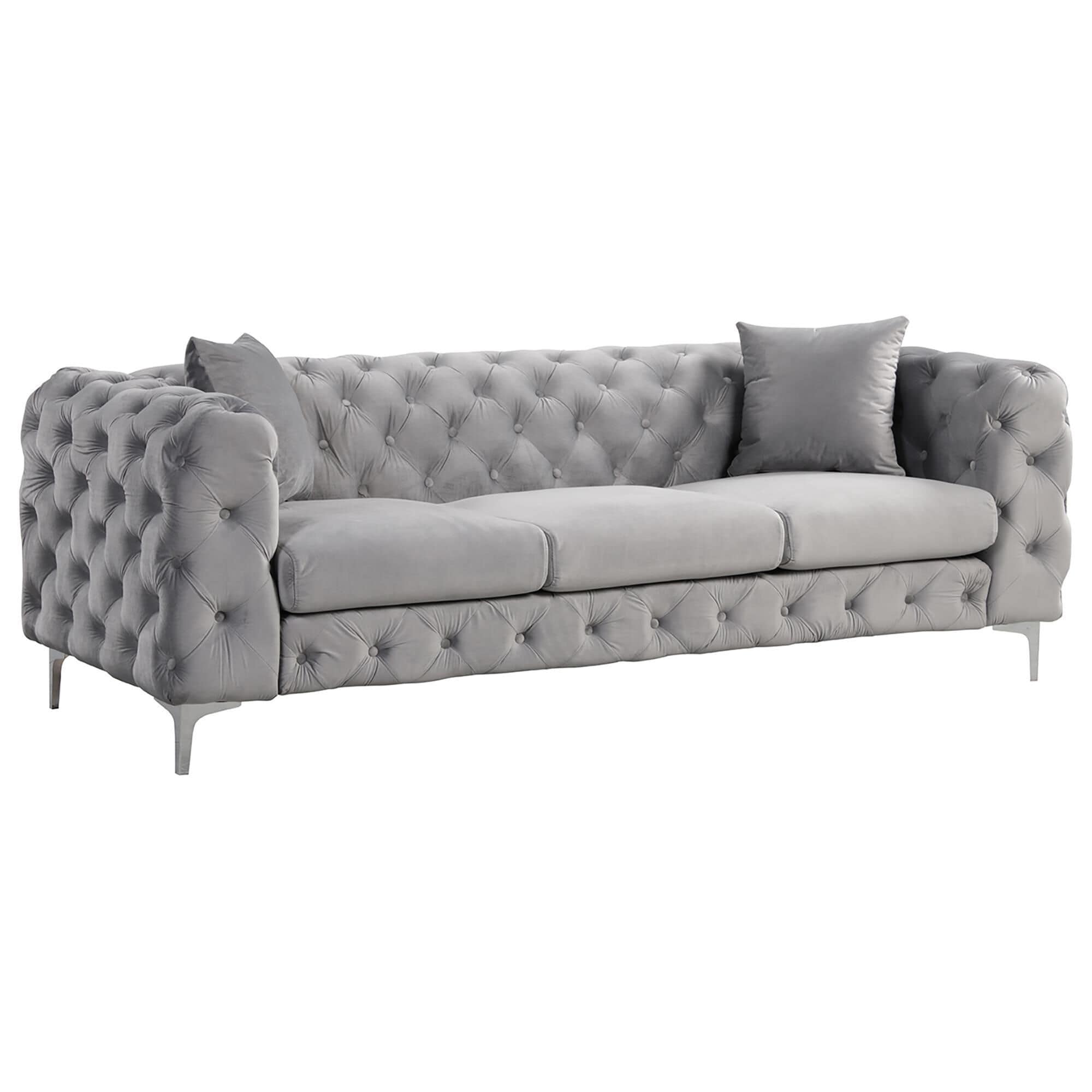 Chaise longue deals grey velvet