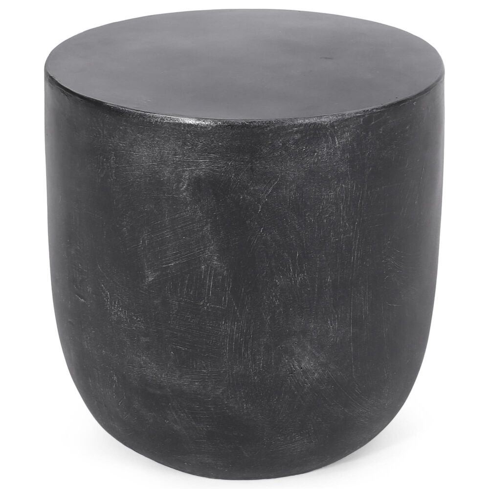 Hearth and Haven Round Patio Side Table in Matte Black, , large