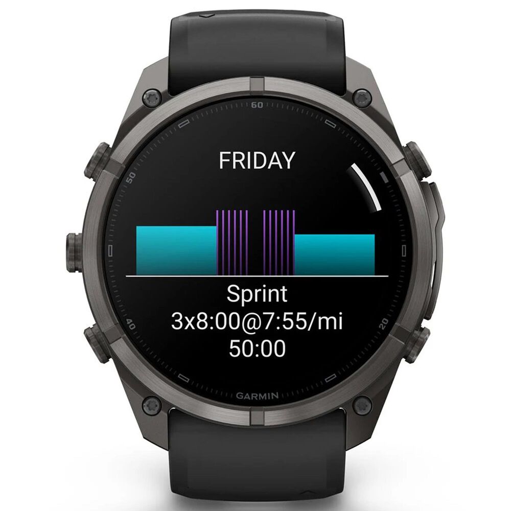 Garmin fenix 9 Pro Smartwatch 51mm Carbon Gray DLC Titanium with Black and Pebble Gray Silicone Band, , large