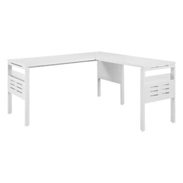 OSP Home Prado 60" L-Desk with Storage in White, , large