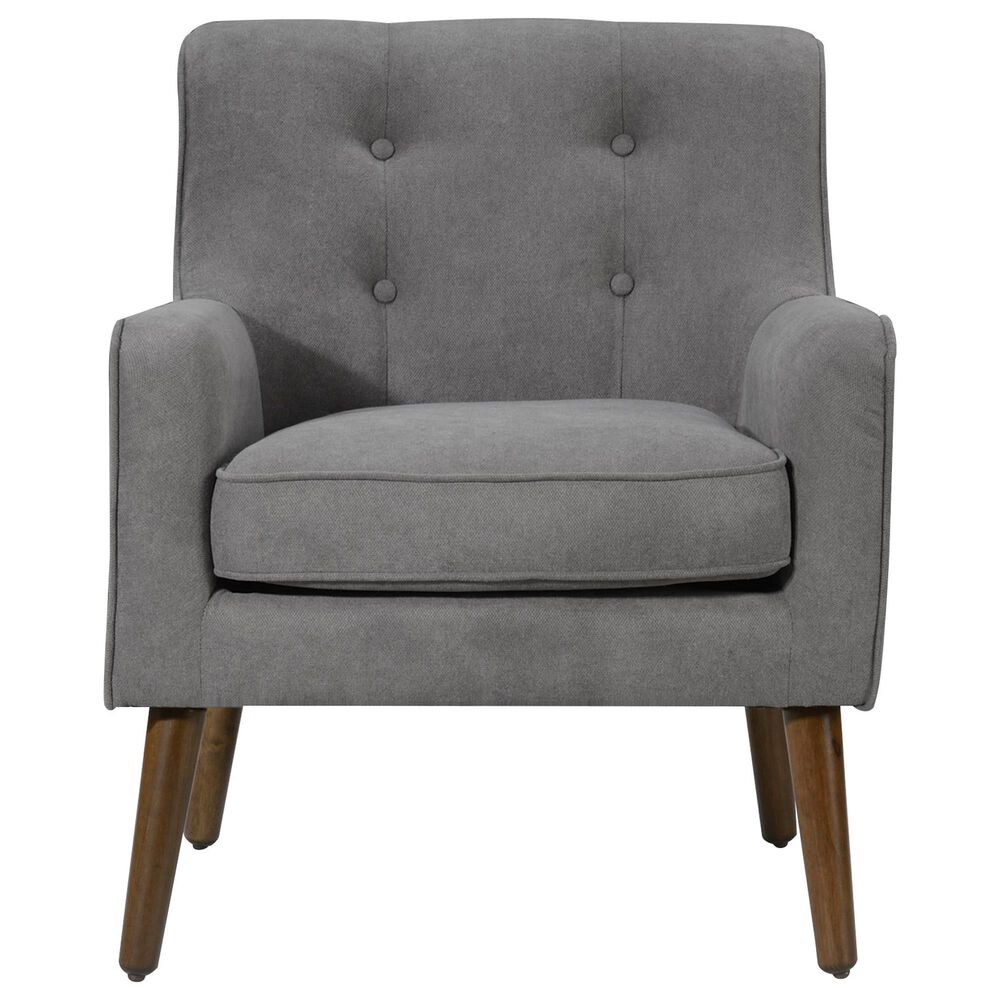 HOMLUX Tufted Back and Recessed Arm Chair in Gray, , large