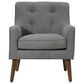 HOMLUX Tufted Back and Recessed Arm Chair in Gray, , large