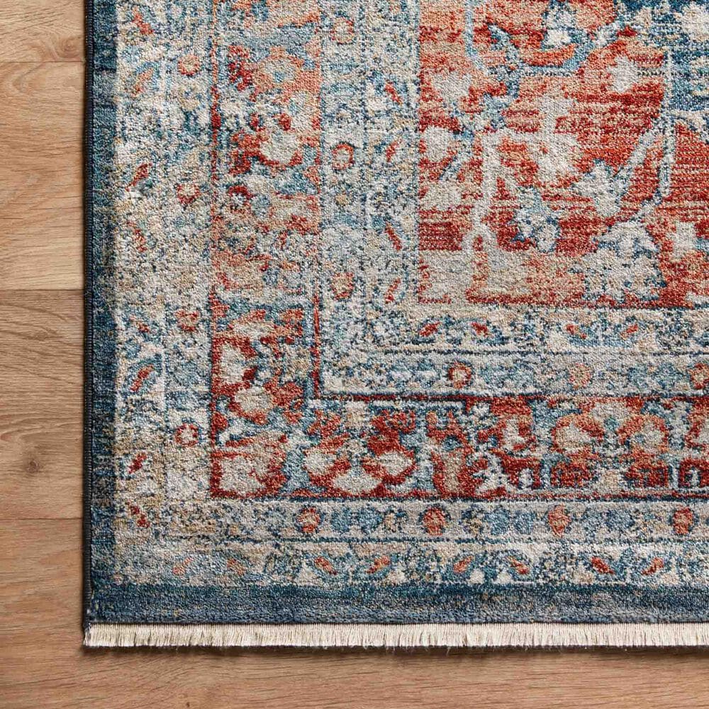 Magnolia Home Elise ELI-05 5&#39;3&quot; x 7&#39;9&quot; Navy and Red Area Rug, , large