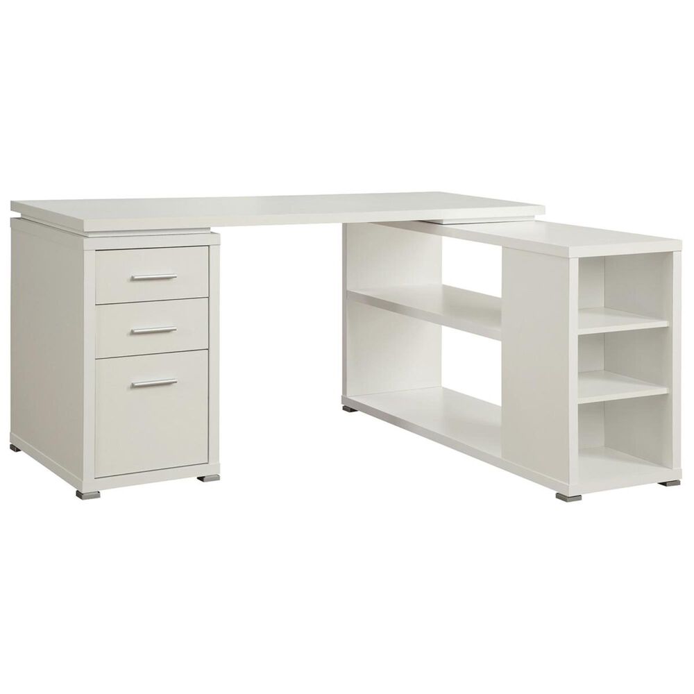Pacific Landing Yvette L-Shape Desk in White, , large