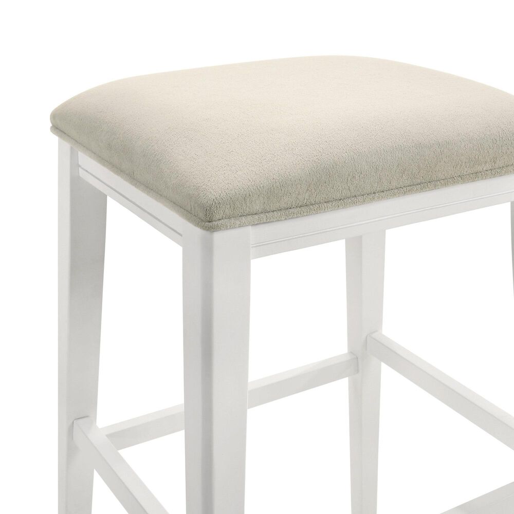 Armen Living Jane Bar Height Stool in White, , large