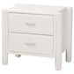 Baxton Studio Laria 2-Drawer Upholstered Nightstand in White, , large