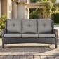 Sunwell Garden Outdoor Sofa with Brown Rattan in Grey, , large