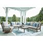 Ashley Rainier Ranch Patio Square End Table in Brown and Beige, , large