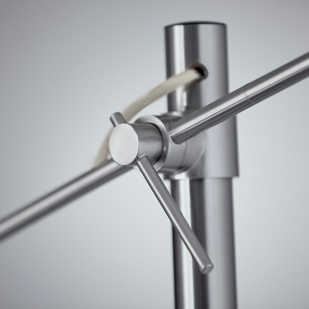 Adesso Manhattan 2-Arm Arc Lamp in Brushed Steel, , large