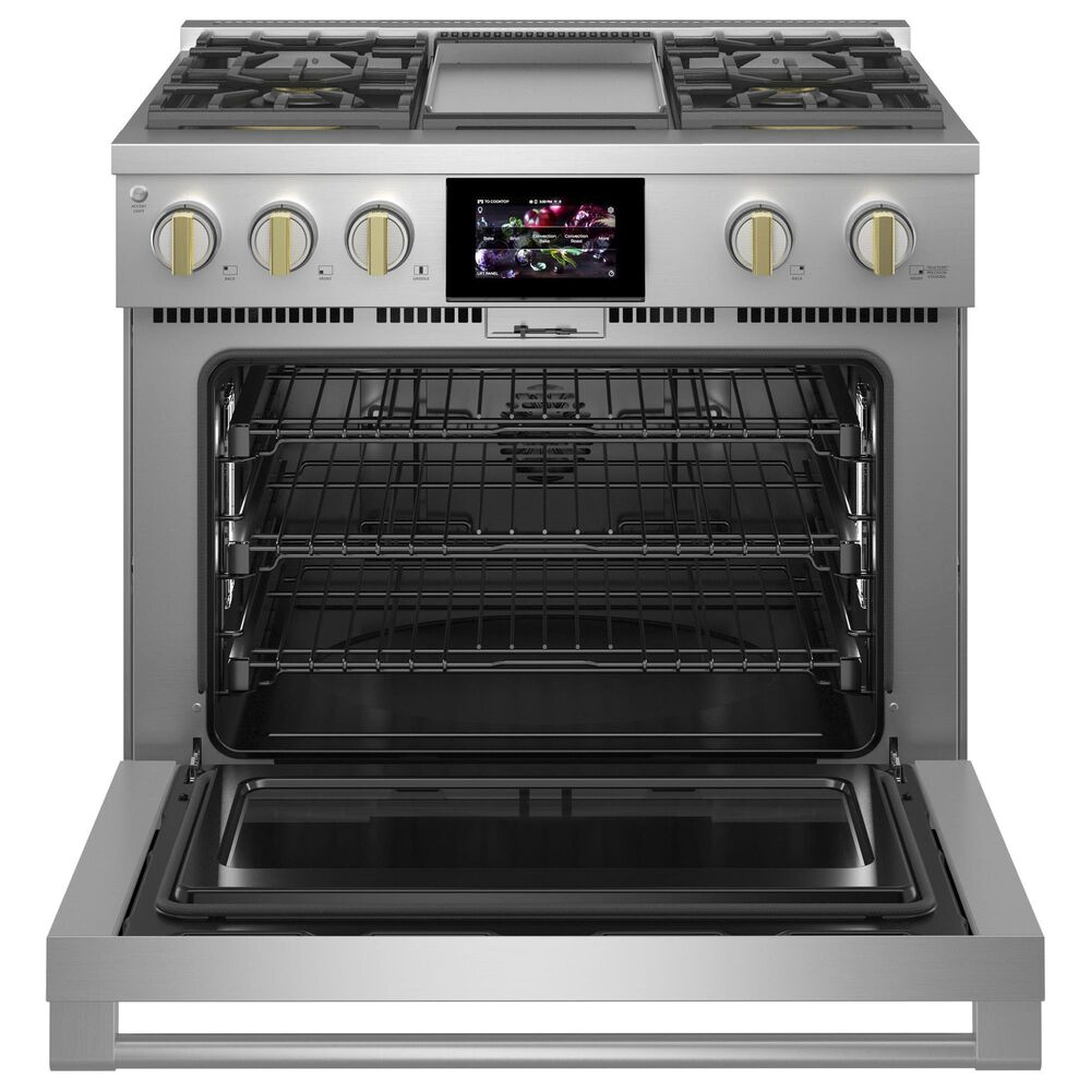 Monogram 36&quot; Dual-Fuel Professional Range with 4 Burners and Griddle in Stainless Steel, , large