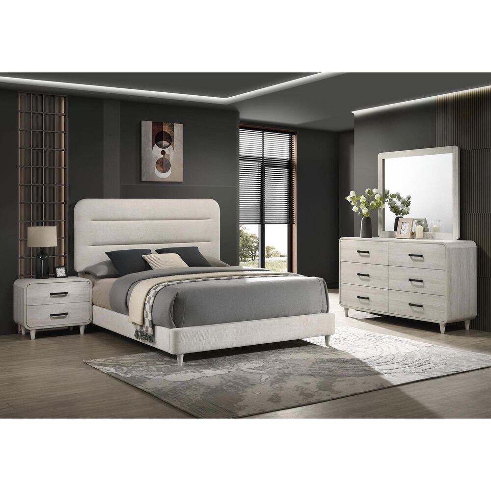 Crown Mark Nyomi 3 Piece King Panel Bedroom Set in White, , large