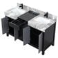 Lexora Home Zilara 55" Double Bathroom Vanity in Black and Grey with 11 cm Castle Grey Marble Top and Rectangular Sinks, , large