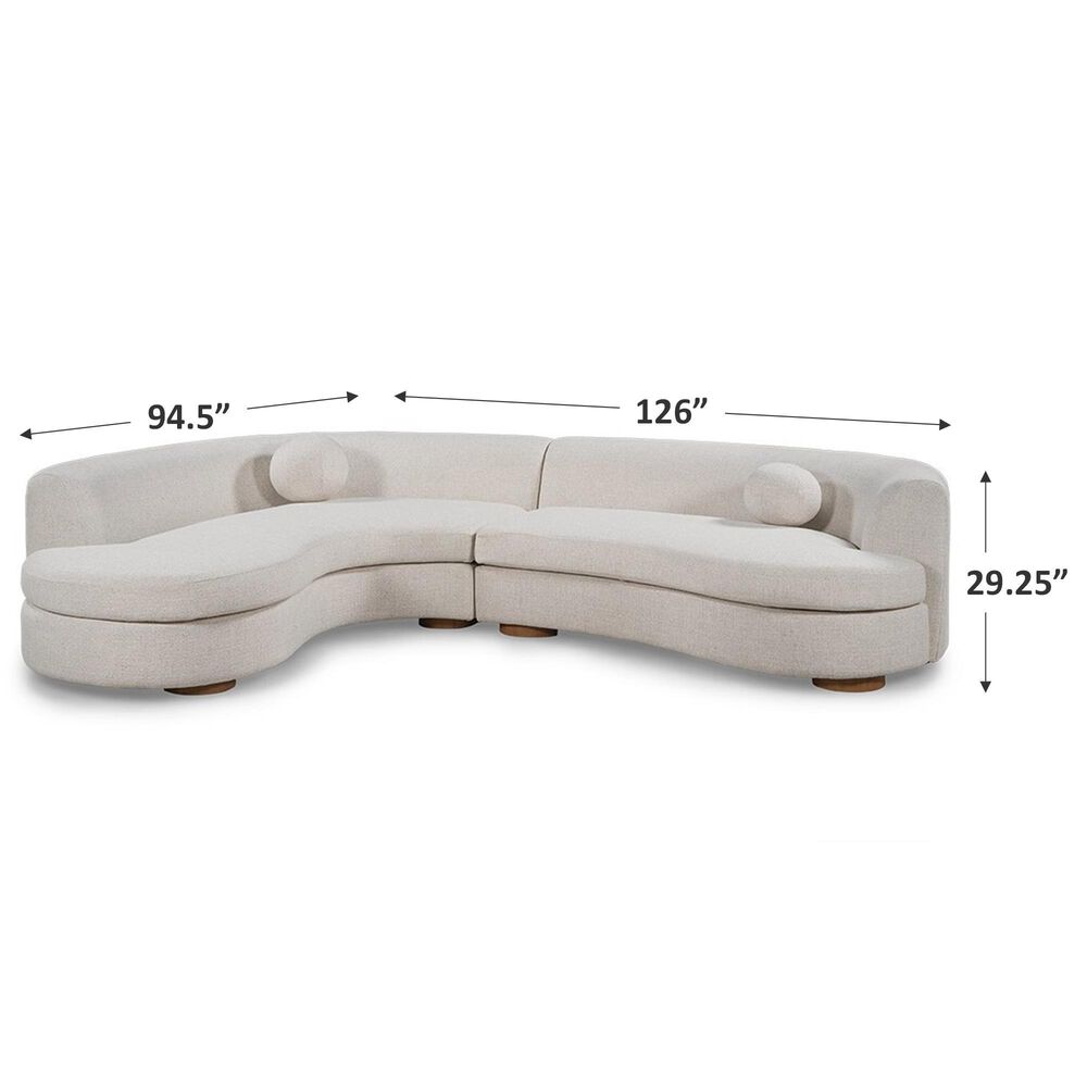 Classic Home Concord 2-Piece Sectional with Left-Facing Chaise in Ivory, , large