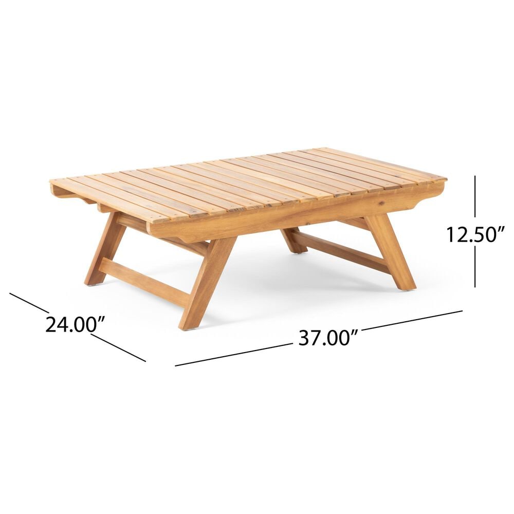 Hearth and Haven Sedona Rectangular Patio Coffee Table in Teak, , large