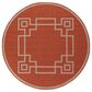 Surya Alfresco 7"3" Round Rust, Brown and Beige Indoor/Outdoor Area Rug, , large