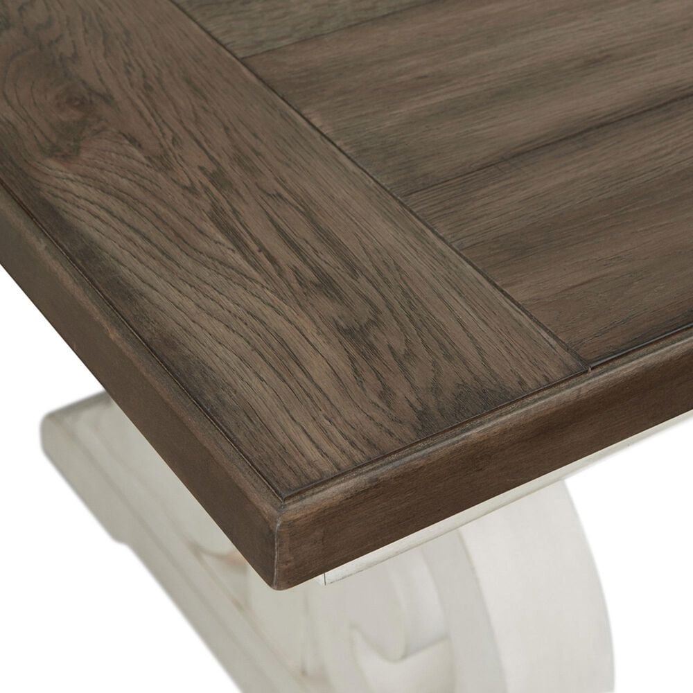 Hawthorne Furniture Drake End Table in Rustic White and French Oak, , large