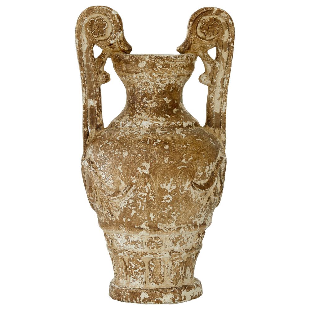 Maple and Jade 22" x 11" Farmhouse Vase in Distressed Light Brown and Creme, , large