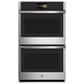 GE Profile 2-Piece Kitchen Package with Stainless Steel 30" Smart Built-In Convection Double Wall Oven and 30" Electric Cooktop in Black, , large