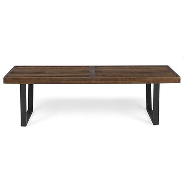 Noble House Fresno Patio Dining Bench in Dark Brown and Black, , large