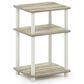 HOMLUX 3-Tier End Table in Sonoma Oak and White, , large