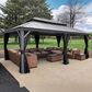 HOMLUX 12"X20" Hardtop gazebo with double roof in Bronze in Gray, , large