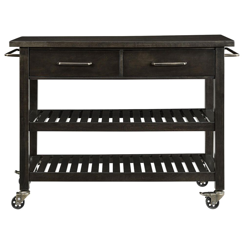 Southern Enterprises Havelock Rolling Kitchen Island in Dark ...