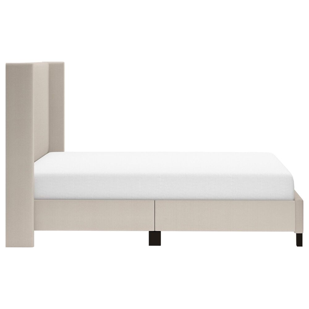 The Monday Company Holborn King Beige Upholstered Platform Wingback Bed in Black, , large