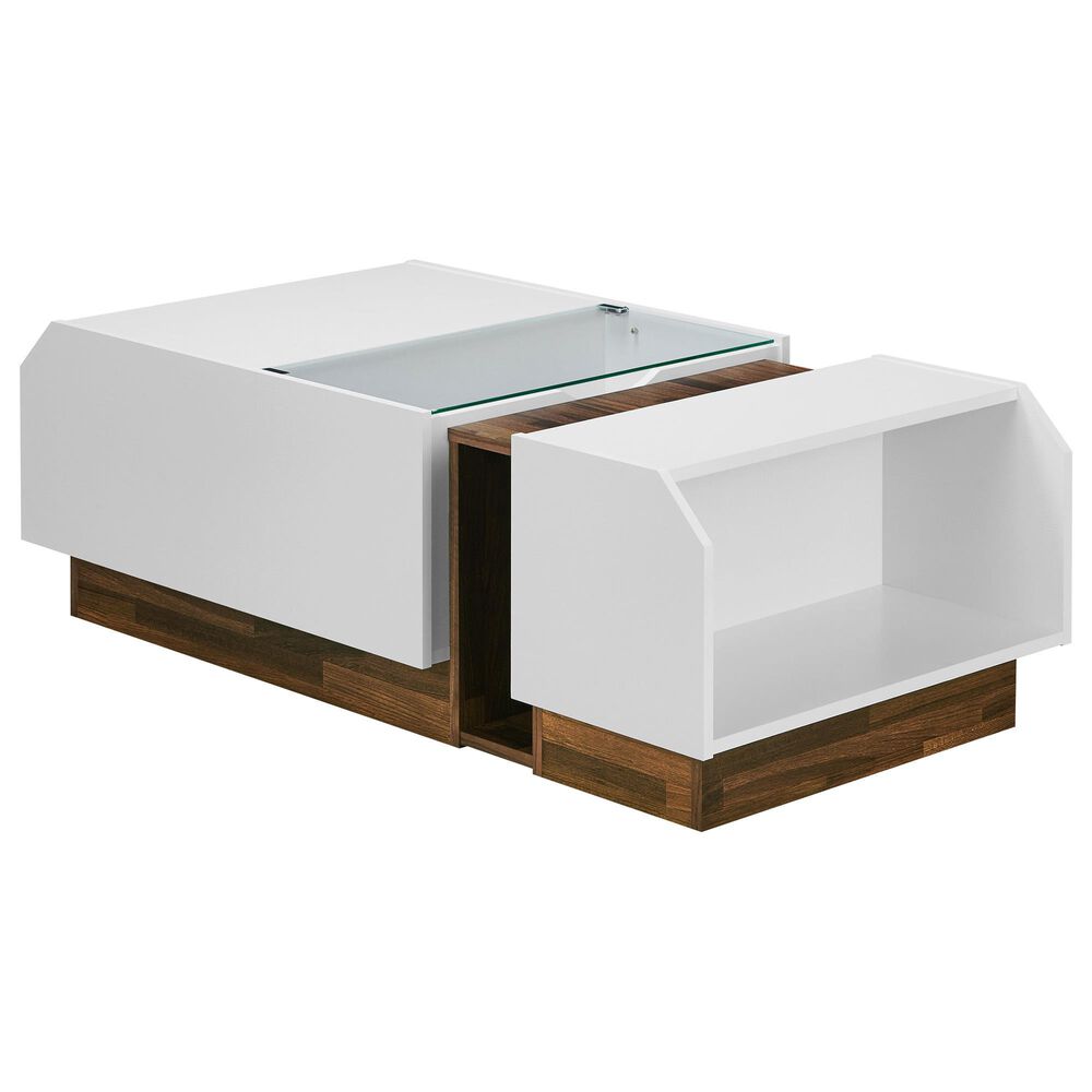 Furniture of America Hilton Coffee Table in White and Oak, , large