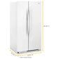 Whirlpool 22 Cu. Ft. Side-by-Side Refrigerator with Hidden Hinges in White, , large