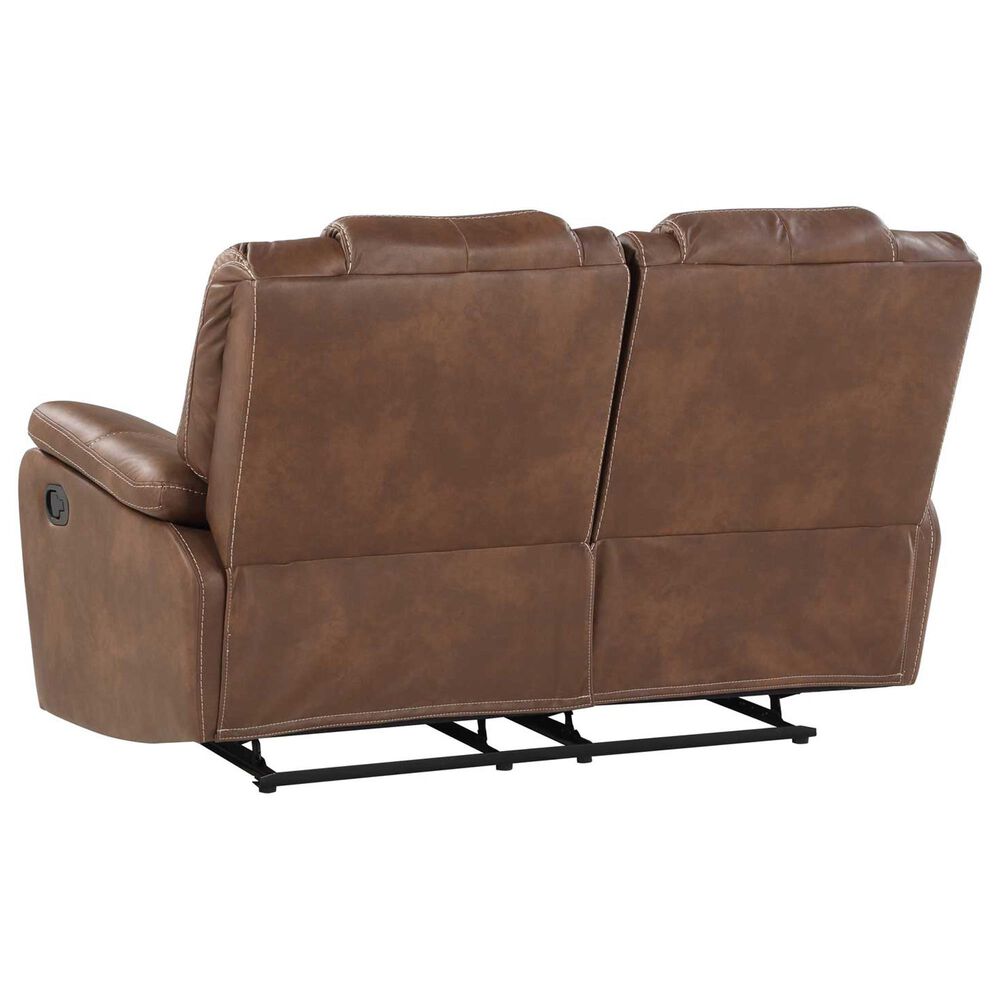 Steve Silver Katrine Manual Reclining Loveseat in Chestnut Brown, , large