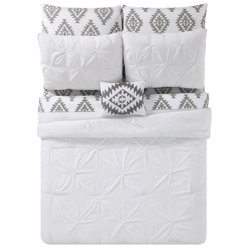 Pem America Pueblo Pleated 8-Piece King Bed in a Bag in White, , large