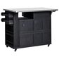 Hearth and Haven Outdoor Kitchen Island Cart with Extendable Stainless Steel Top and Adjustable Shelf in Black, , large