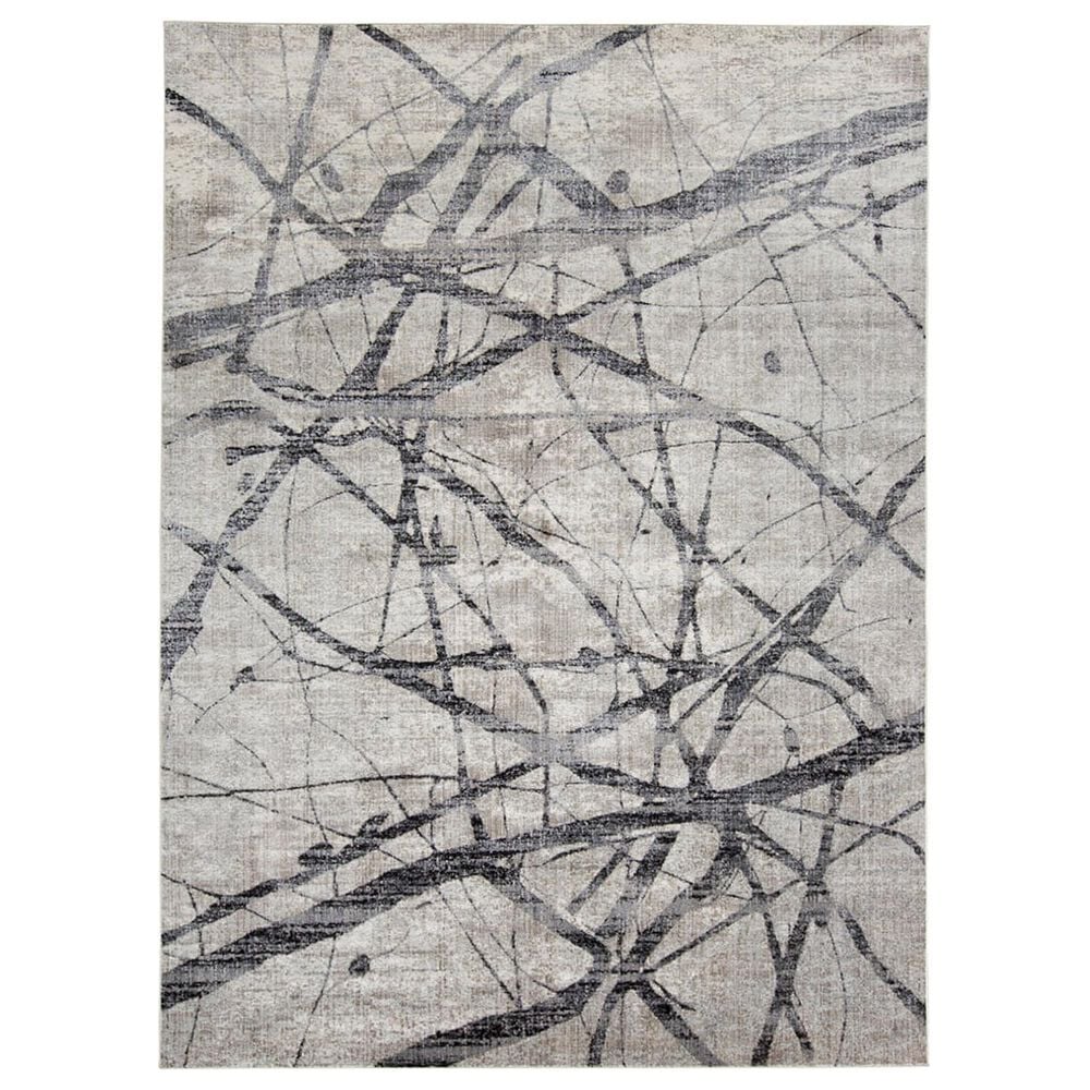Feizy Kano 7"10" x 10" Charcoal and Gray Area Rug, , large