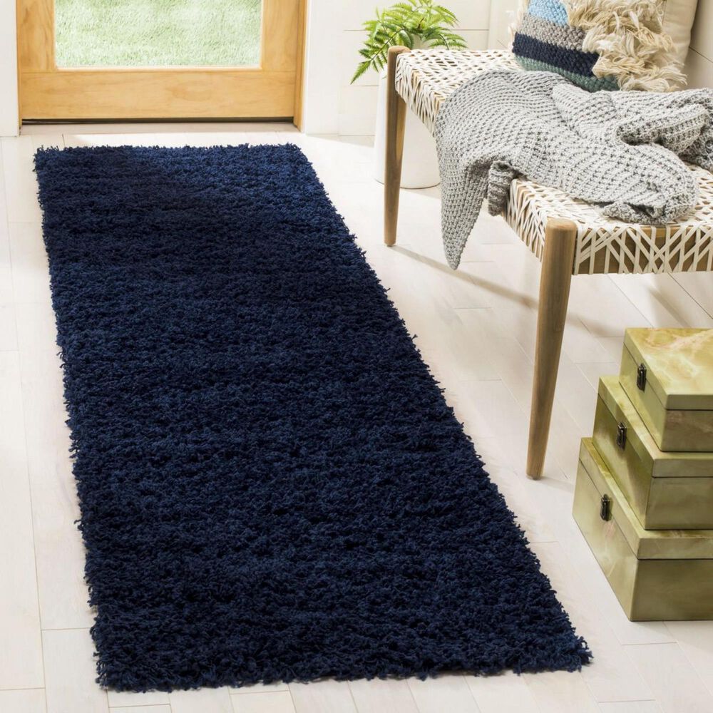 Safavieh Athens Shag SGA119N 2&#39;3&quot; x 8&#39; Navy Runner, , large