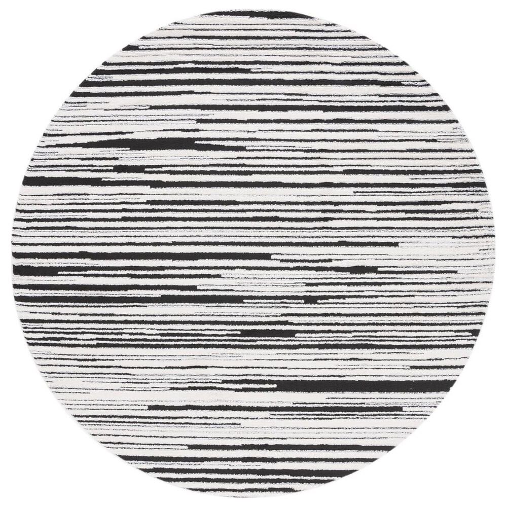 Safavieh Melody MEL116A 6"7" Round Ivory and Black Area Rug, , large