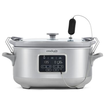 Crock-Pot 7-Quart Programmable Cook and Carry Slow Cooker in Stainless Steel, , large