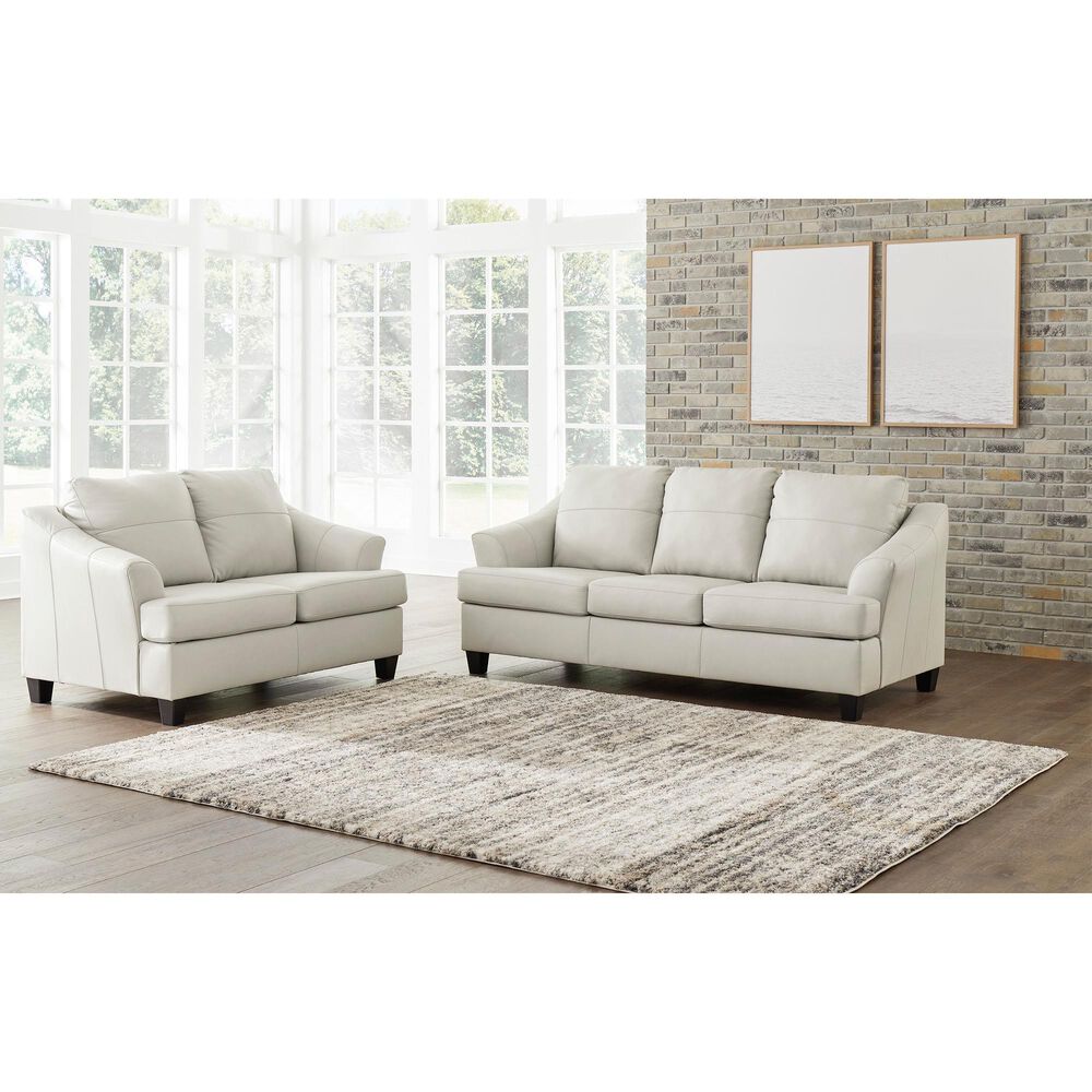 Ashley Genoa Leather Sofa and Loveseat in Coconut, , large