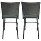 Hearth and Haven Outdoor Rattan Armless Barstool in Grey (Set of 2), , large