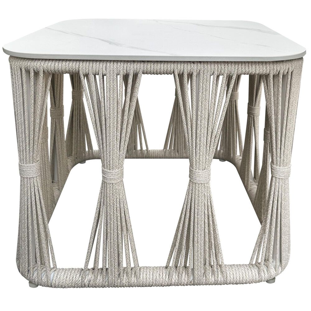 Hawthorne Furniture Alexa Patio Side Table in White, , large