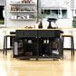 HOMLUX 48" Kitchen Island with Drop Leaf in Black and Natural, , large