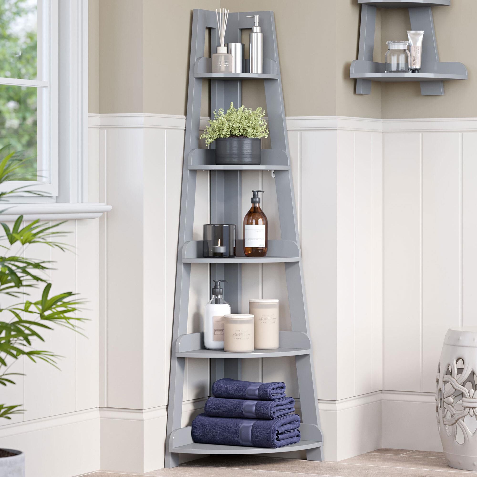 Large corner ladder on sale shelf